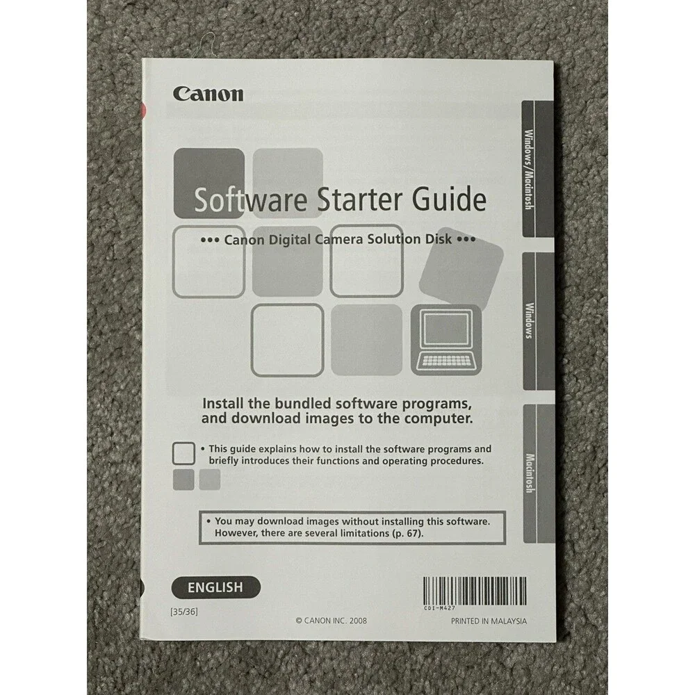Canon PowerShot A1000 IS Empty Box Manuals CDs Wrist Strap ONLY NO CAMERA